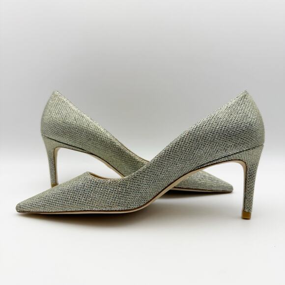 Stuart Weitzman Women’s Stuart 75 Pump Platino Shoes Size 5 Gold NWOB MB - Picture 6 of 10